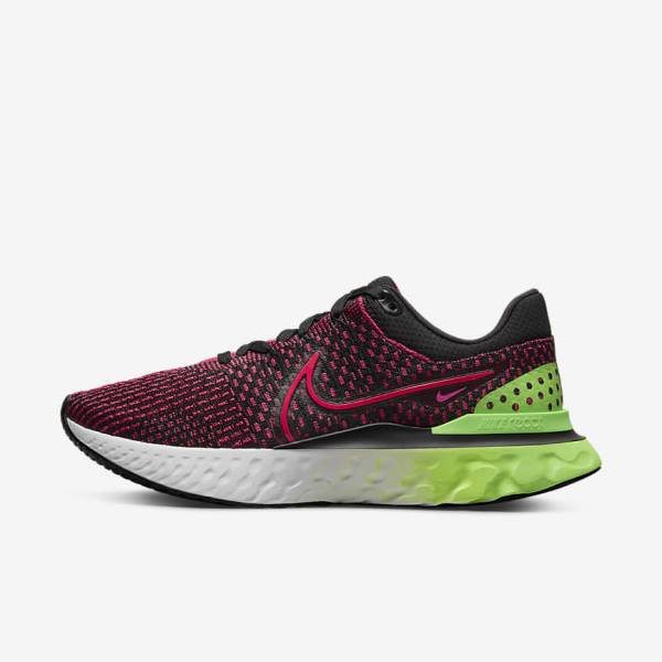 Nike React Infinity Run Flyknit 3 Road Moški Tekaški Čevlji Črna / Zelena / Rdeča | NK659EMA