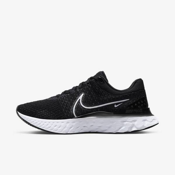 Nike React Infinity Run Flyknit 3 Road Moški Tekaški Čevlji Črna / Bela | NK693LCY