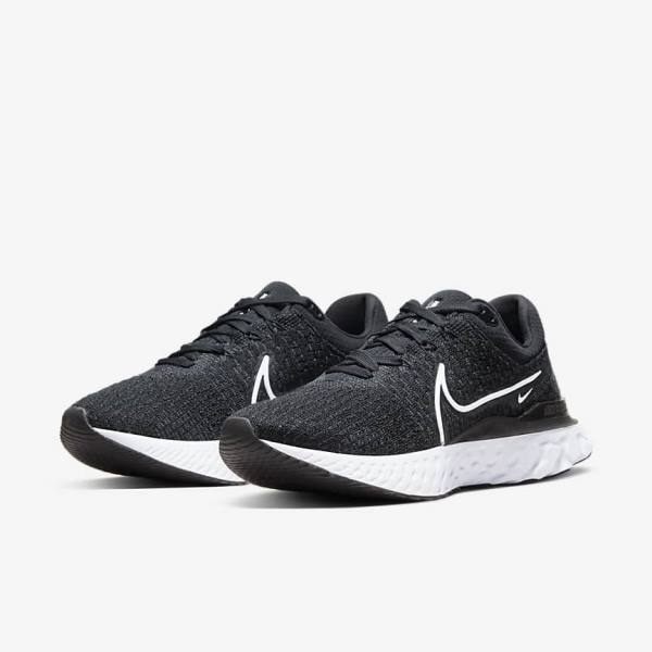 Nike React Infinity Run Flyknit 3 Road Ženske Tekaški Čevlji Črna / Bela | NK297DOC