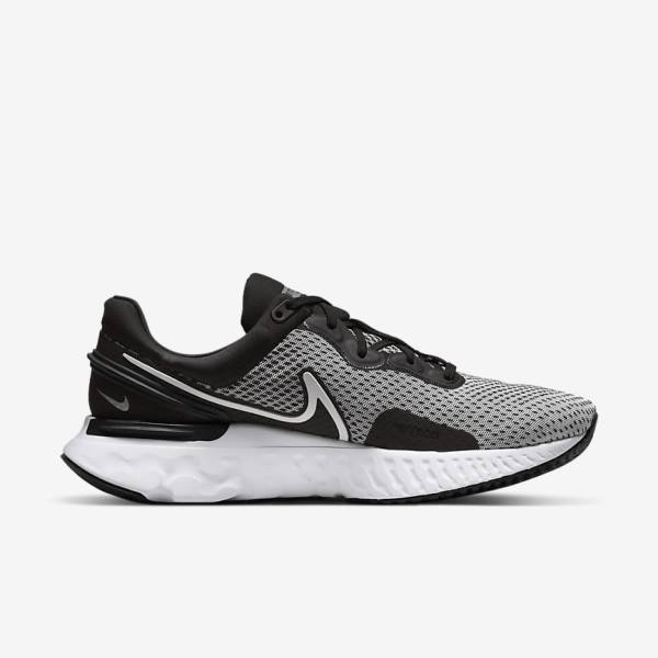 Nike React Miler 3 Road Moški Tekaški Čevlji Bela / Črna / Kovinski Srebrna | NK653RJG