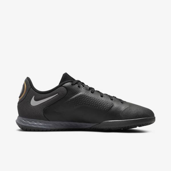 Nike React Tiempo Legend 9 Pro IC Indoor-Court Ženske Nogometni Čevlji Črna / Temno Siva / Kovinski Zlato / Kovinski Temno Siva | NK176DCM