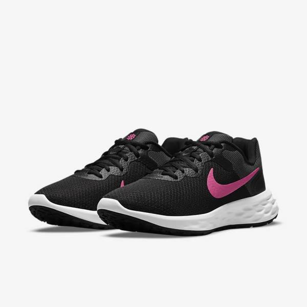 Nike Revolution 6 Next Nature Road Ženske Tekaški Čevlji Črna / Siva / Roza | NK408VWO