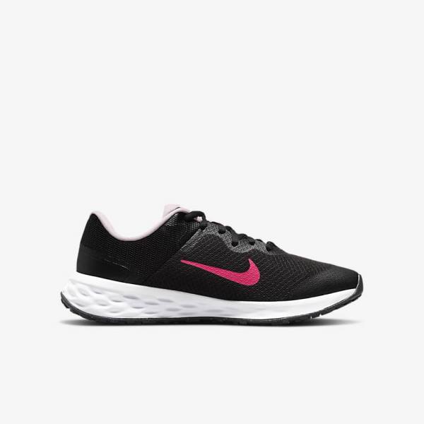 Nike Revolution 6 Older Road Otroci Tekaški Čevlji Črna / Roza | NK102KPD