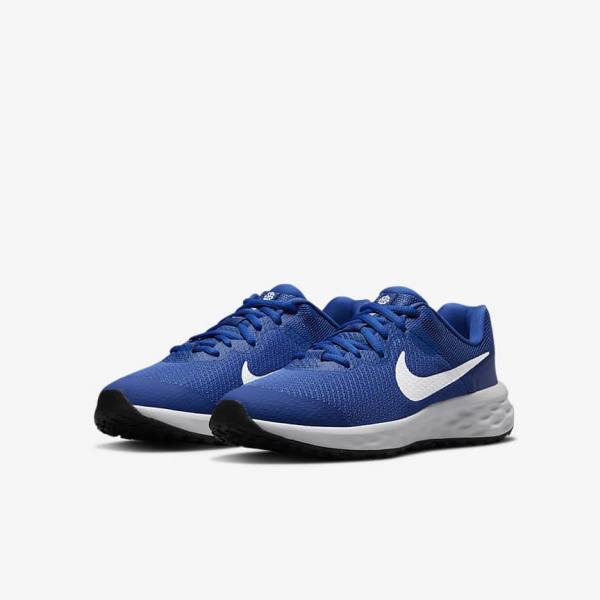 Nike Revolution 6 Older Road Otroci Tekaški Čevlji Kraljevsko Modra | NK748SOZ