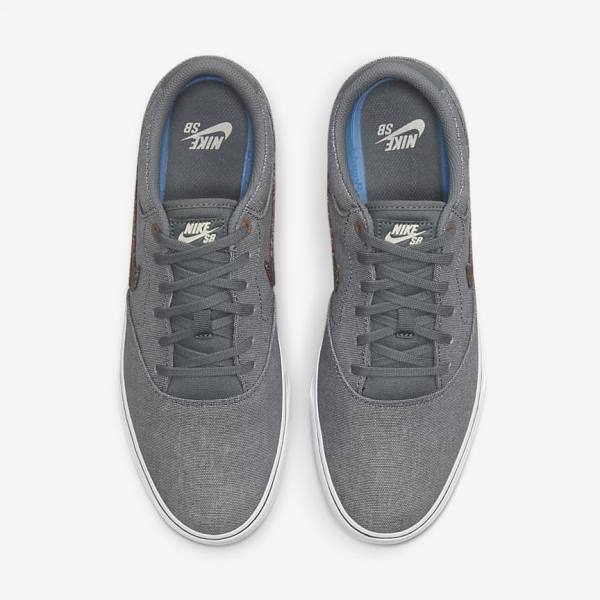 Nike SB Chron 2 Canvas Premium Moški Skate Čevlji Siva / Bela | NK127WMF