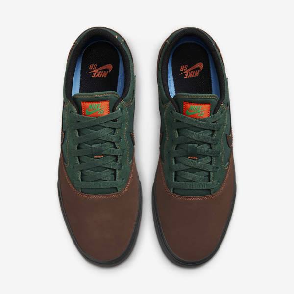 Nike SB Chron 2 Ženske Skate Čevlji Svetloba Čokolada / Zelena / Oranžna / Črna | NK876LRV