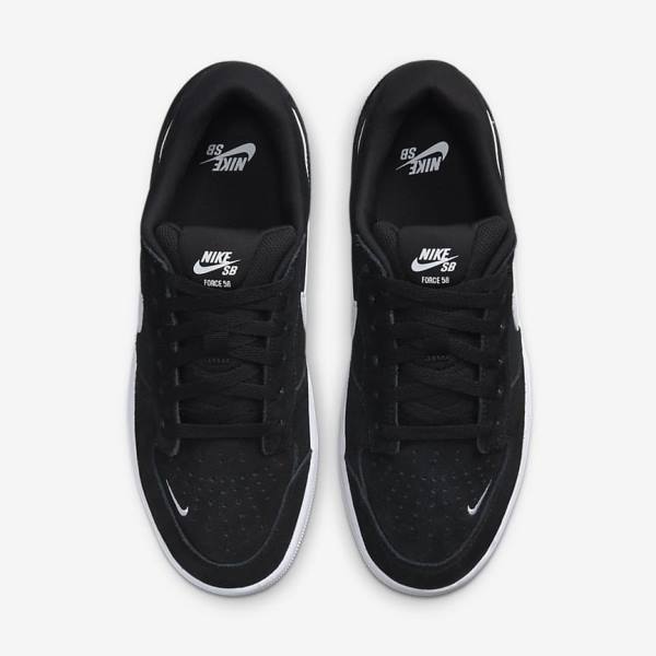 Nike SB Force 58 Moški Skate Čevlji Črna / Bela | NK064IET