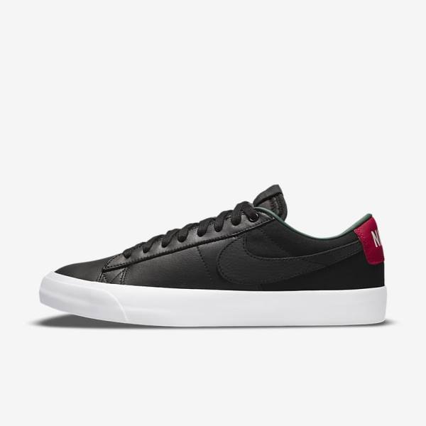 Nike SB Zoom Blazer Low Pro GT Premium Moški Skate Čevlji Črna / Rdeča / Črna | NK413SQV