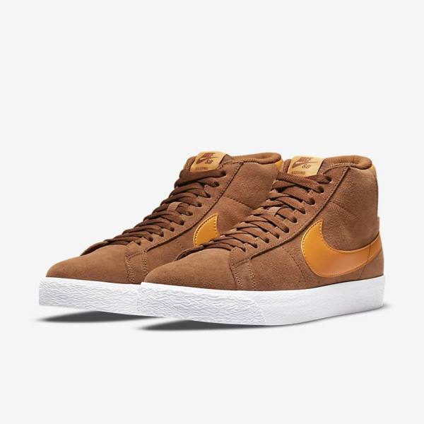 Nike SB Zoom Blazer Mid Moški Skate Čevlji Bela / Rumena | NK358KVN