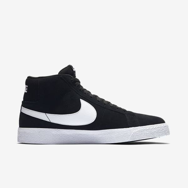 Nike SB Zoom Blazer Mid Moški Skate Čevlji Črna / Bela | NK976BMG