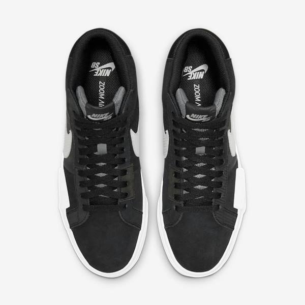 Nike SB Zoom Blazer Mid Premium Moški Skate Čevlji Črna / Siva / Bela | NK436RBN