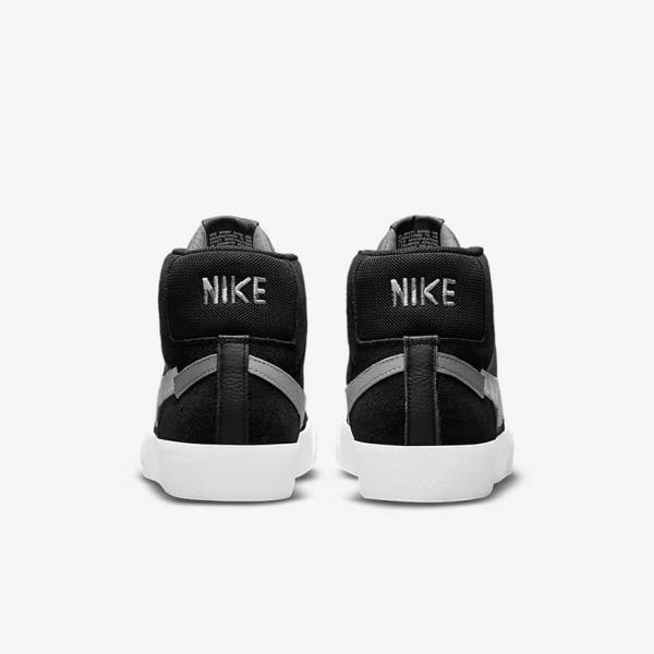 Nike SB Zoom Blazer Mid Premium Moški Skate Čevlji Črna / Siva / Bela | NK436RBN