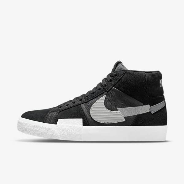 Nike SB Zoom Blazer Mid Premium Moški Superge Črna / Siva / Bela | NK459VYM