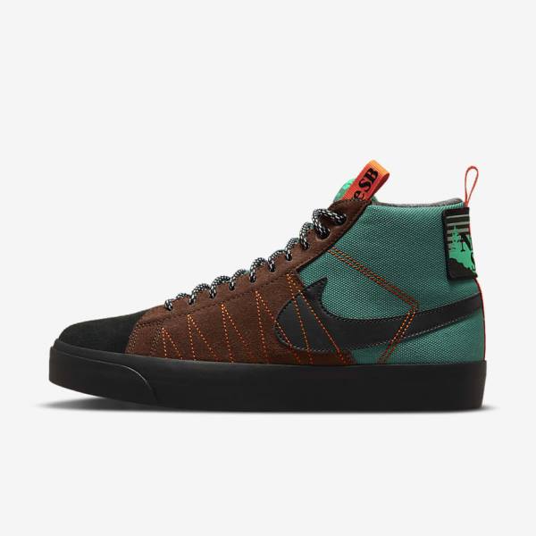 Nike SB Zoom Blazer Mid Premium Ženske Superge Zelena / Bela / Oranžna / Črna | NK150UVE