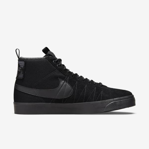 Nike SB Zoom Blazer Mid Premium Ženske Skate Čevlji Črna / Temno Siva | NK429AMY