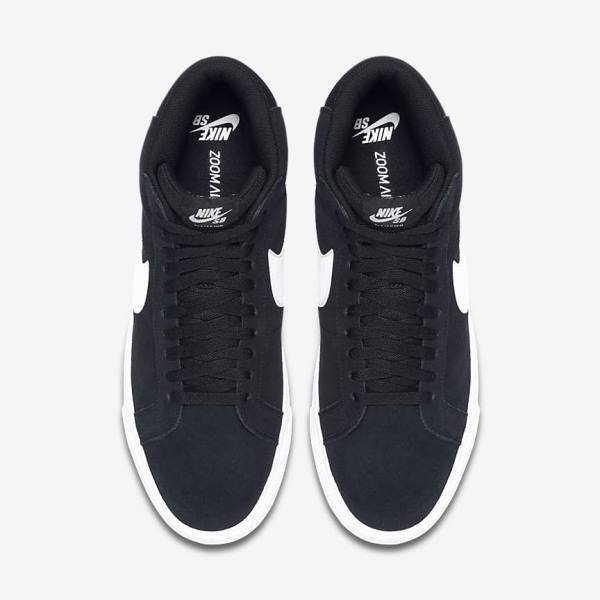 Nike SB Zoom Blazer Mid Ženske Skate Čevlji Črna / Bela | NK584VMB