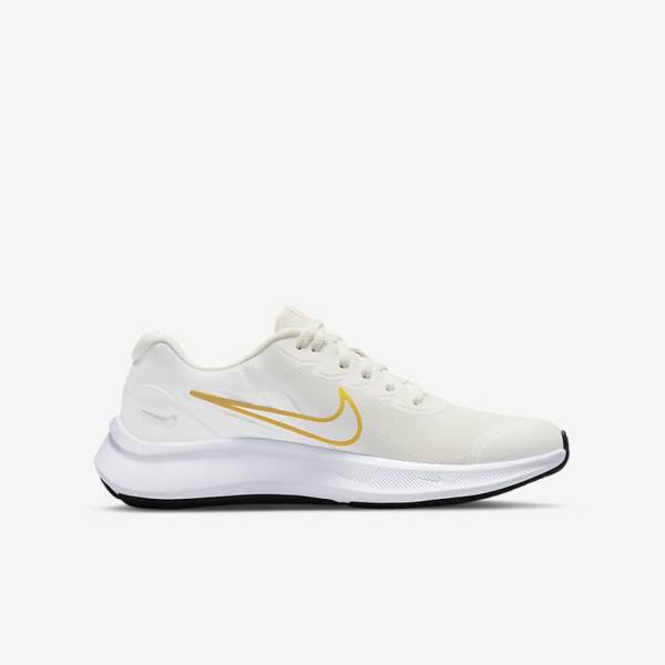 Nike Star Runner 3 Older Road Otroci Tekaški Čevlji Bela / Zlato / Večbarvni | NK649HYC