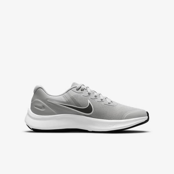 Nike Star Runner 3 Older Road Otroci Tekaški Čevlji Svetloba Siva / Črna | NK728WSB