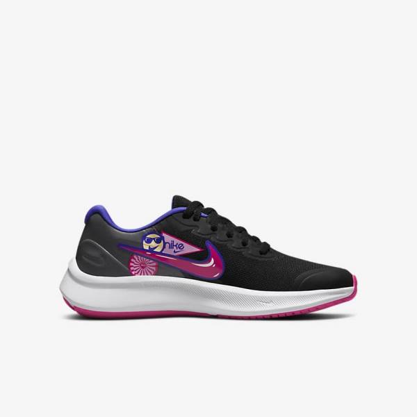 Nike Star Runner 3 SE Older Road Otroci Tekaški Čevlji Črna / Roza | NK615PWU