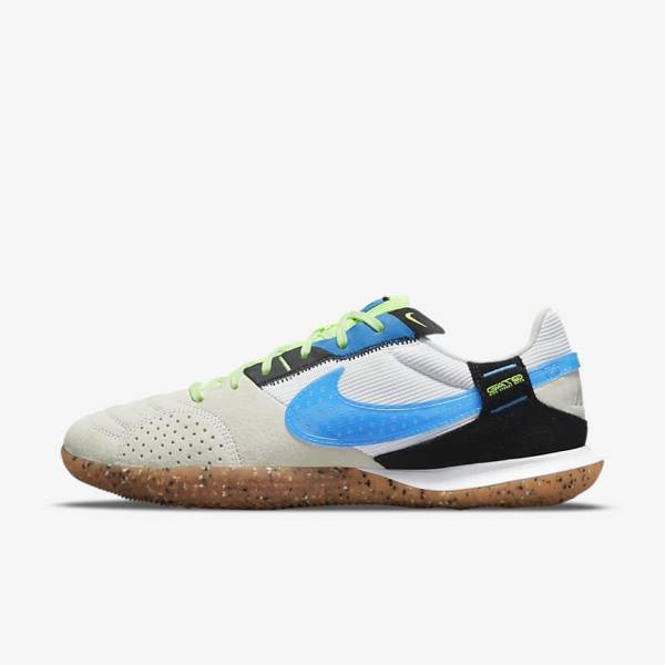 Nike Streetgato Moški Nogometni Čevlji Bela / Črna / Svetloba Zelena / Svetloba Modra | NK601VWT