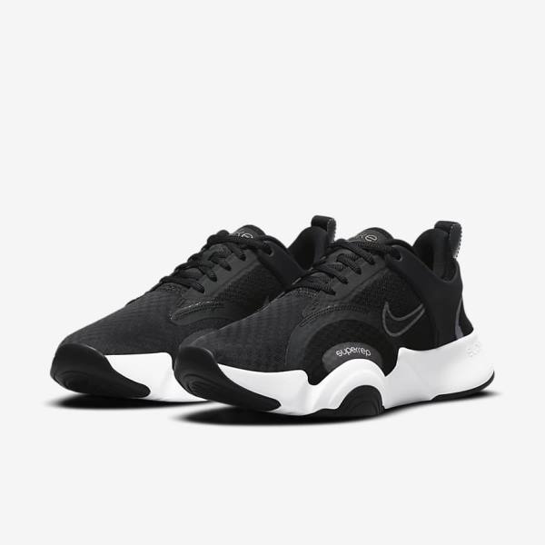 Nike SuperRep Go 2 Ženske Športni Copati Črna / Bela / Kovinski Temno Siva | NK760HLC