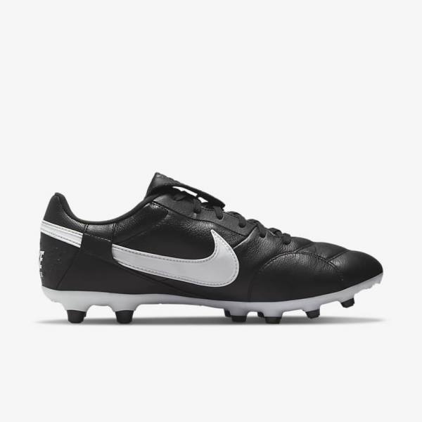 Nike The Premier 3 FG Firm-Grounds Moški Nogometni Čevlji Črna / Bela | NK182GPU