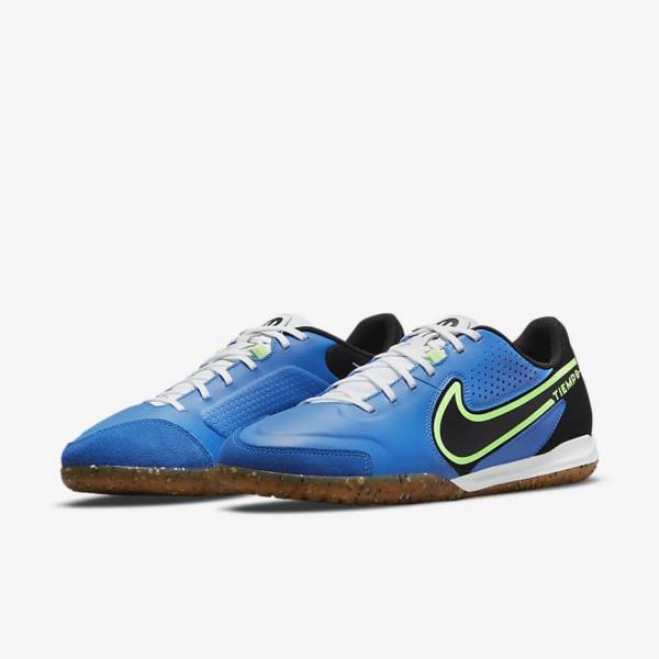 Nike Tiempo Legend 9 Academy IC Indoor-Court Ženske Nogometni Čevlji Svetloba Modra / Svetloba Zelena / Rjav / Črna | NK503WIS