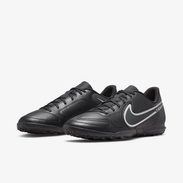 Nike Tiempo Legend 9 Club TF Turf Moški Nogometni Čevlji Črna / Temno Siva | NK724FMS