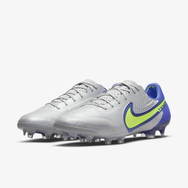 Nike Tiempo Legend 9 Elite FG Firm-Ground Ženske Nogometni Čevlji Siva / Modra | NK103TLF