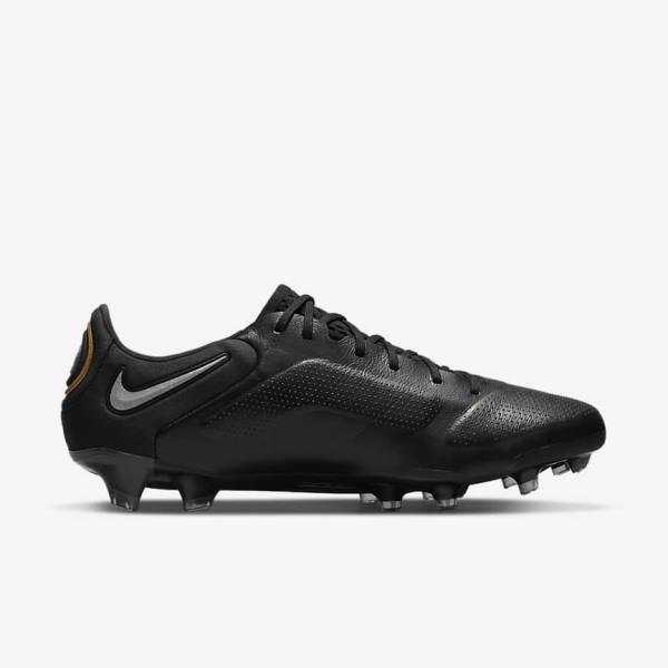 Nike Tiempo Legend 9 Elite FG Firm-Ground Moški Nogometni Čevlji Črna / Temno Siva / Kovinski Zlato / Kovinski Temno Siva | NK340VLG