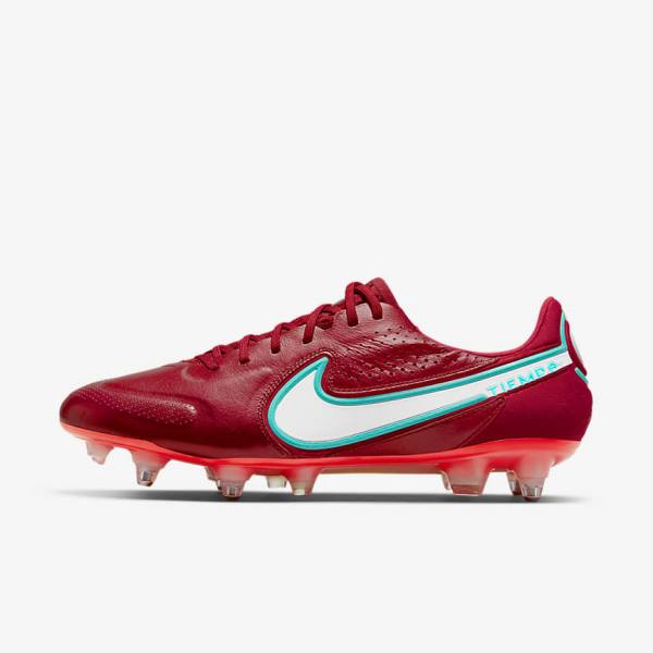 Nike Tiempo Legend 9 Elite SG-Pro AC Soft-Ground Ženske Nogometni Čevlji Rdeča / Svetloba Rdeča / Bela | NK106ZSX