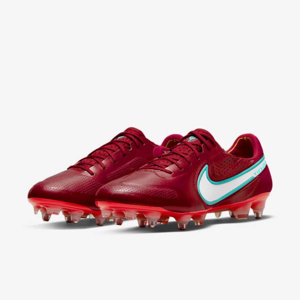 Nike Tiempo Legend 9 Elite SG-Pro AC Soft-Ground Moški Nogometni Čevlji Rdeča / Svetloba Rdeča / Bela | NK723FVH