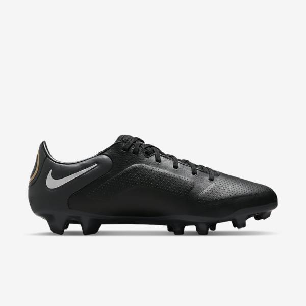 Nike Tiempo Legend 9 Pro FG Firm-Ground Ženske Nogometni Čevlji Črna / Temno Siva / Kovinski Zlato / Kovinski Temno Siva | NK076XER