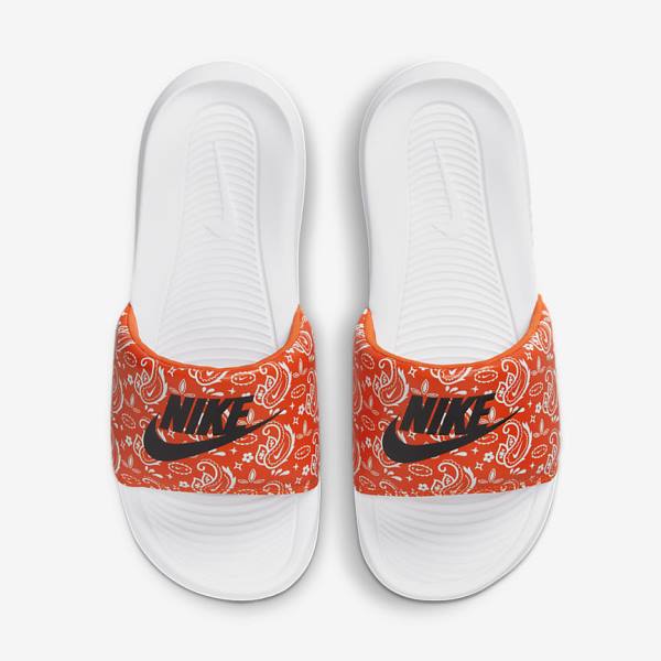 Nike Victori One Print Ženske Natikači Oranžna / Bela / Črna | NK394FXL