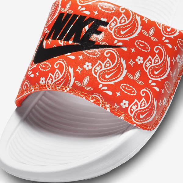 Nike Victori One Print Ženske Natikači Oranžna / Bela / Črna | NK394FXL