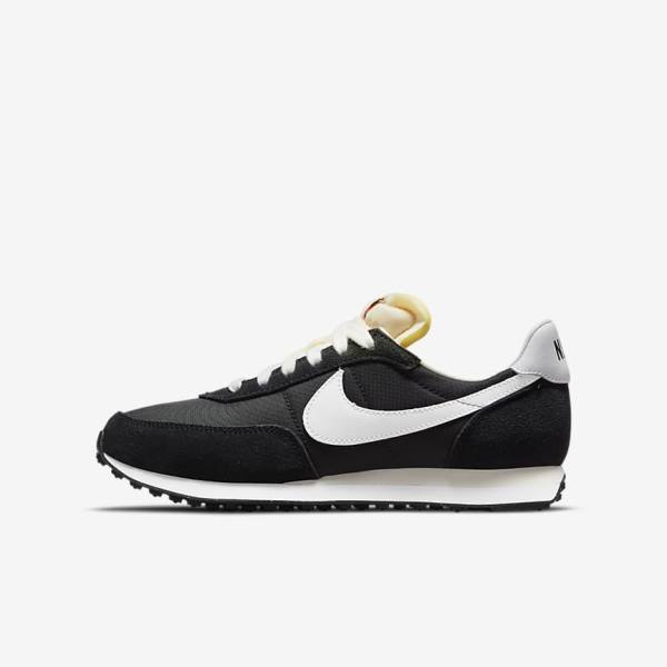 Nike Waffle Trainer 2 Older Otroci Superge Črna / Oranžna / Bela | NK406XOA