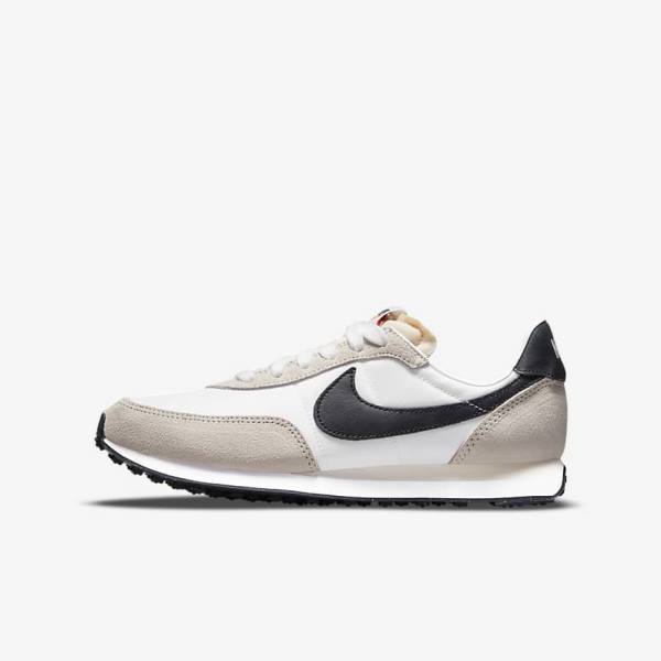 Nike Waffle Trainer 2 Older Otroci Superge Bela / Črna | NK678CAS