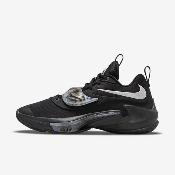 Nike Zoom Freak 3 Moški Košarkaški Copati Črna / Siva / Roza / Kovinski Srebrna | NK208SAU