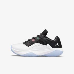 Nike Air Jordan 11 CMFT Low Older Otroci Superge Bela / Črna / Zelena / Kovinski Srebrna | NK814YBO