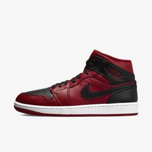 Nike Air Jordan 1 Mid Moški Superge Rdeča / Bela / Črna | NK895BRK