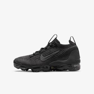 Nike Air VaporMax 2021 FK Older Otroci Superge Črna / Temno Siva | NK752OLV