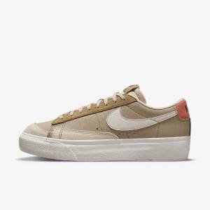 Nike Blazer Low Platform SP Ženske Superge Kaki / Svetloba Bež | NK968HZC