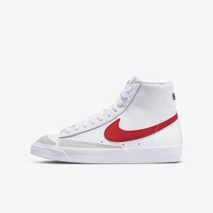 Nike Blazer Mid 77 Older Otroci Superge Bela / Modra / Črna / Rdeča | NK580SXB