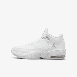 Nike Jordan Max Aura 3 Older Otroci Jordan Čevlji Bela / Kovinski Srebrna | NK674MDR