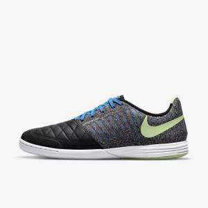 Nike Lunar Gato II IC Indoor Court Moški Nogometni Čevlji Črna / Svetloba Modra / Svetloba Zelena | NK630WFI