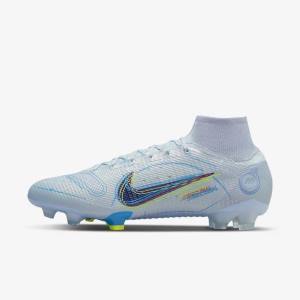 Nike Mercurial Superfly 8 Elite FG Firm-Grounds Ženske Nogometni Čevlji Siva / Svetloba Modra / Modra | NK824BOW