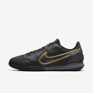 Nike React Tiempo Legend 9 Pro IC Indoor-Court Moški Nogometni Čevlji Črna / Temno Siva / Kovinski Zlato / Kovinski Temno Siva | NK295PLB