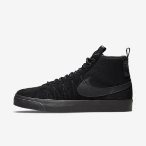 Nike SB Zoom Blazer Mid Premium Ženske Skate Čevlji Črna / Temno Siva | NK429AMY