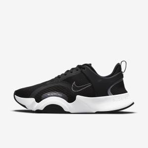 Nike SuperRep Go 2 Ženske Športni Copati Črna / Bela / Kovinski Temno Siva | NK760HLC