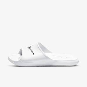 Nike Victori One Shower Moški Natikači Bela / Črna | NK206LWX